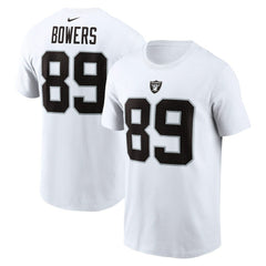 Brock Bowers Las Vegas Raiders Name & Number T-Shirt - White - Nike