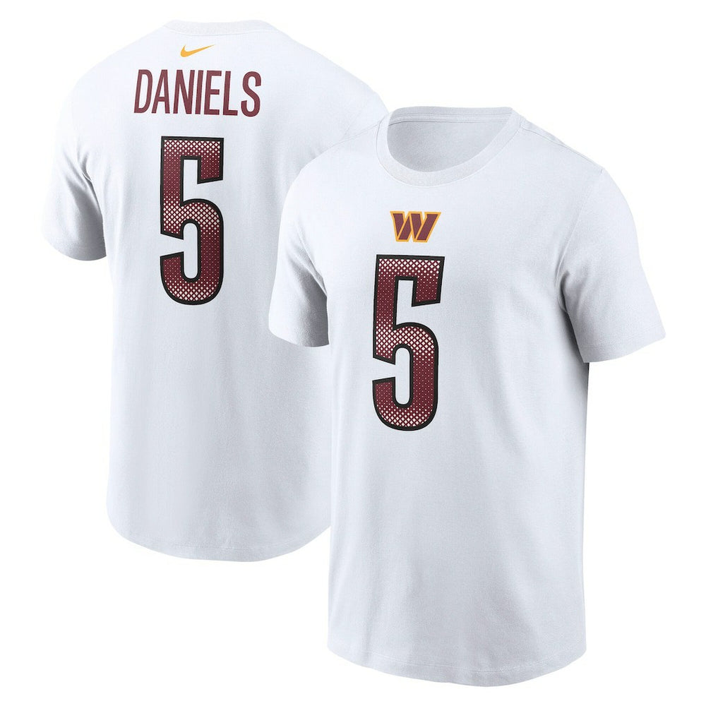 Jayden Daniels Washington Commanders Name & Number T-Shirt - White - Nike