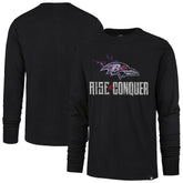 Baltimore Ravens '47 Rise and Conquer Franklin Long Sleeve T-Shirt - Black - 47 brand