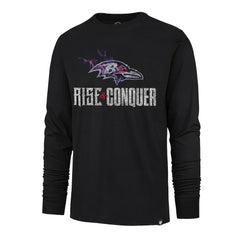 Baltimore Ravens '47 Rise and Conquer Franklin Long Sleeve T-Shirt - Black - 47 brand