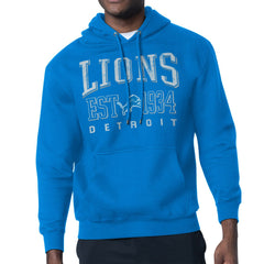 Detroit Lions Starter Retro Team Logo Pullover Hoodie - Blue - NFL