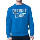 Detroit Lions Starter Mesh Look Retro Team Logo Pullover Sweatshirt - Blue - NFL