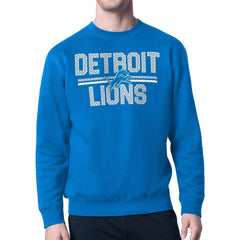 Detroit Lions Starter Mesh Look Retro Team Logo Pullover Sweatshirt - Blue - NFL