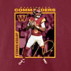 Jayden Daniels Washington Commanders Player Frame T-Shirt - Burgundy - NFL