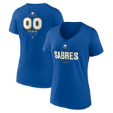 Buffalo Sabres Women's Personalized Name & Number Midfielder V-Neck T-Shirt - Royal | NHL on sale