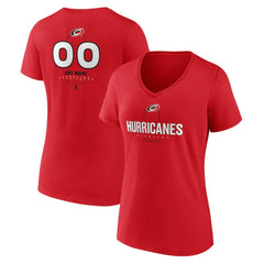 Carolina Hurricanes Women's Personalized Name & Number Midfielder V-Neck T-Shirt - Red | NHL discount