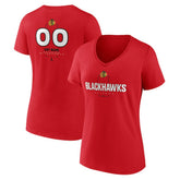 Chicago Blackhawks Women's Personalized Name & Number Midfielder V-Neck T-Shirt - Red | NHL sale