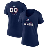 Colorado Avalanche Women's Personalized Name & Number Midfielder V-Neck T-Shirt - Navy | NHL discount