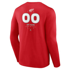 Detroit Red Wings Personalized Name & Number Midfielder Long Sleeve T-Shirt - Red | NHL near me