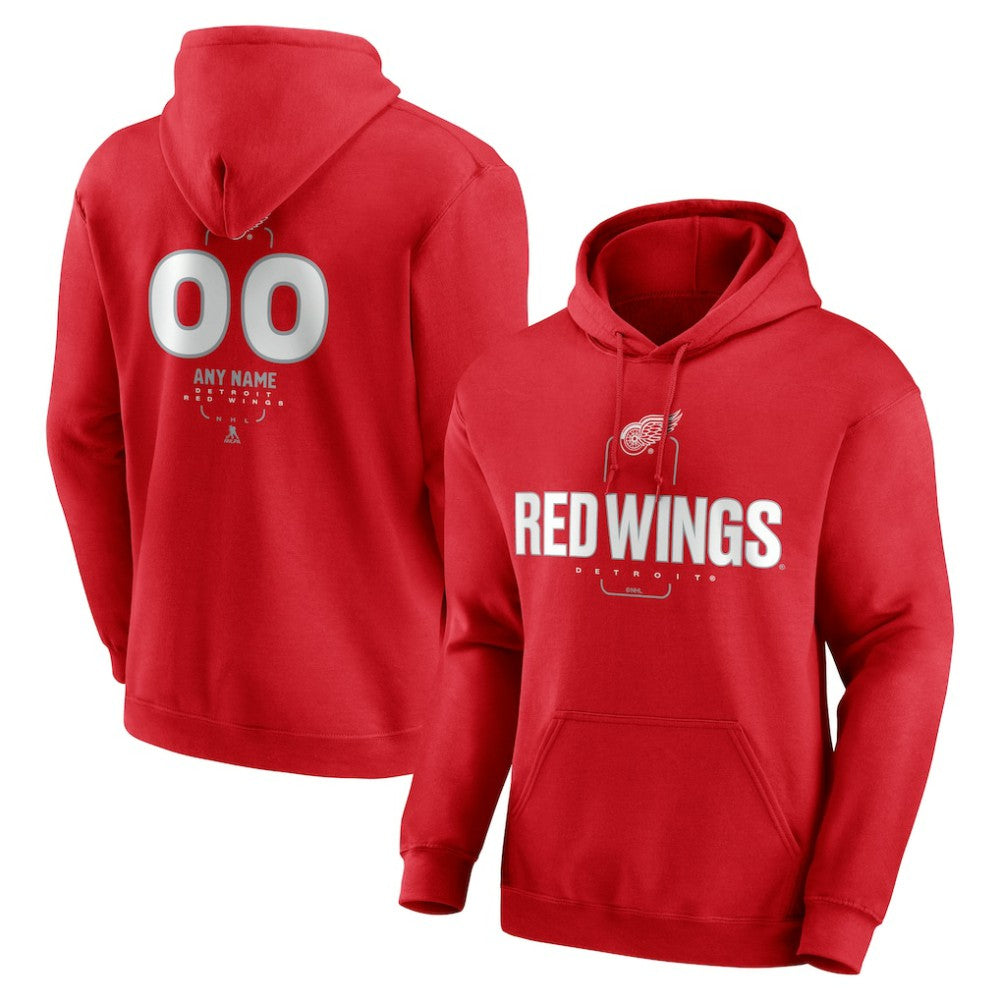 Detroit Red Wings Personalized Name & Number Midfielder Pullover Hoodie - Red | NHL sale