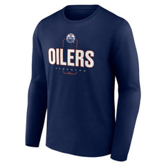 Edmonton Oilers Personalized Name & Number Midfielder Long Sleeve T-Shirt - Navy | NHL near me