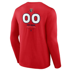 Florida Panthers Personalized Name & Number Midfielder Long Sleeve T-Shirt - Red | NHL online