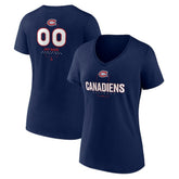 Montreal Canadiens Women's Personalized Name & Number Midfielder V-Neck T-Shirt - Navy | NHL online