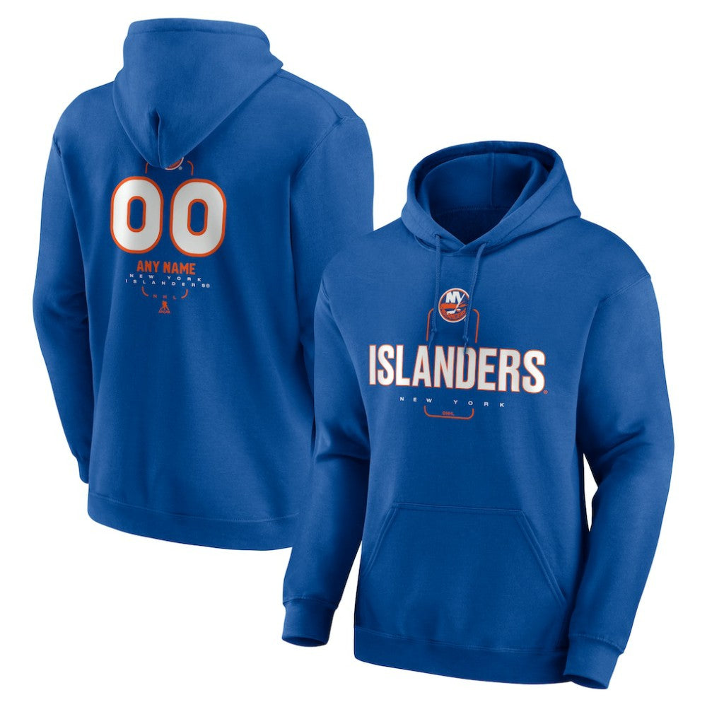 New York Islanders Personalized Name & Number Midfielder Pullover Hoodie - Royal | NHL Lifestyle