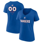 New York Rangers Women's Personalized Name & Number Midfielder V-Neck T-Shirt - Blue | NHL online