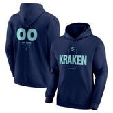 Seattle Kraken Personalized Name & Number Midfielder Pullover Hoodie - Deep Sea Blue | NHL near me