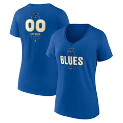 St. Louis Blues Women's Personalized Name & Number Midfielder V-Neck T-Shirt - Blue | NHL sale