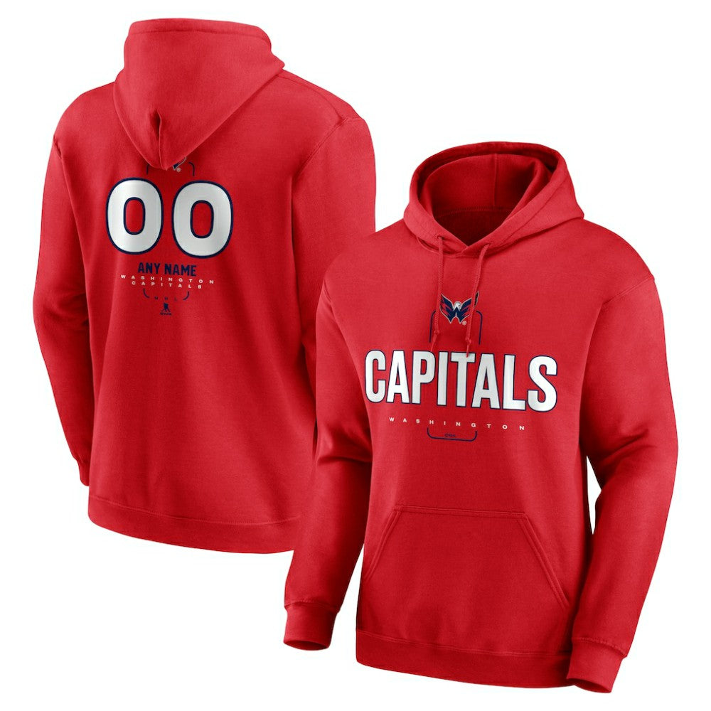 Washington Capitals Personalized Name & Number Midfielder Pullover Hoodie - Red | NHL near me