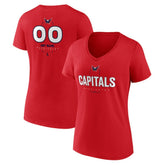 Washington Capitals Women's Personalized Name & Number Midfielder V-Neck T-Shirt - Red | NHL sale