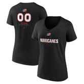 Carolina Hurricanes Women's Personalized Name & Number Midfielder V-Neck T-Shirt - Black | NHL online