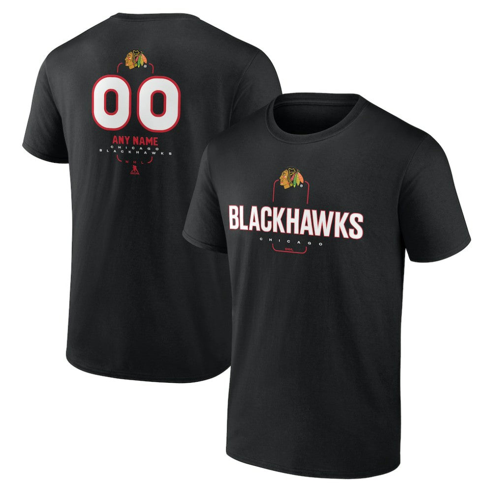 Chicago Blackhawks Personalized Name & Number Midfielder T-Shirt - Black | NHL on sale