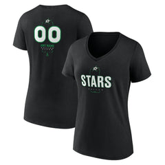 Dallas Stars Women's Personalized Name & Number Midfielder V-Neck T-Shirt - Black | NHL Clearance