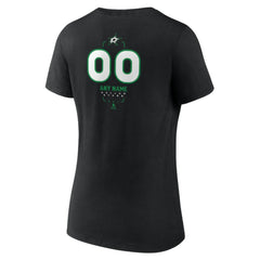 Dallas Stars Women's Personalized Name & Number Midfielder V-Neck T-Shirt - Black | NHL Clearance