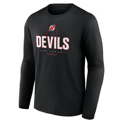 New Jersey Devils Personalized Name & Number Midfielder Long Sleeve T-Shirt - Black | NHL Lifestyle