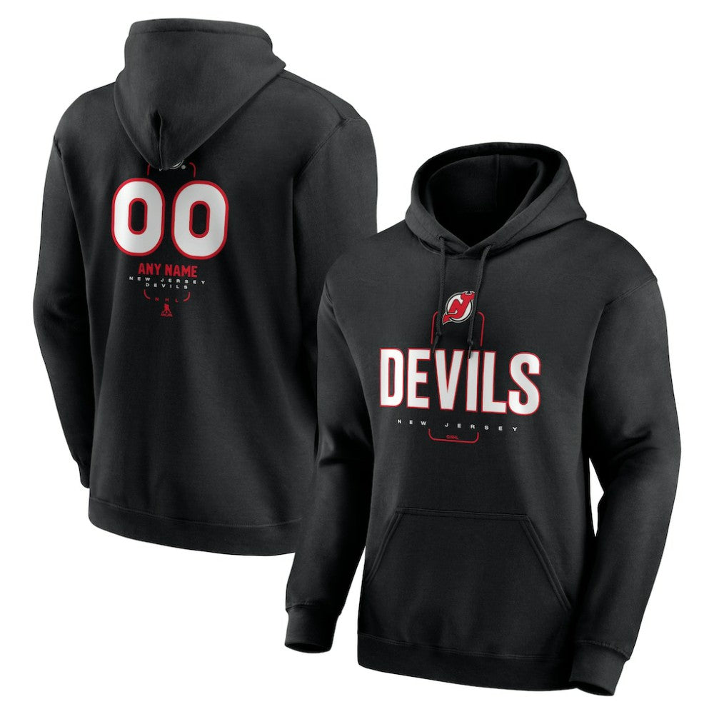 New Jersey Devils Personalized Name & Number Midfielder Pullover Hoodie - Black | NHL on sale