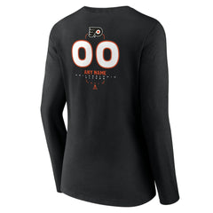 Philadelphia Flyers Women's Personalized Name & Number Midfielder Long Sleeve V-Neck T-Shirt - Black | NHL Clearance