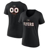 Philadelphia Flyers Women's Personalized Name & Number Midfielder V-Neck T-Shirt - Black | NHL Lifestyle