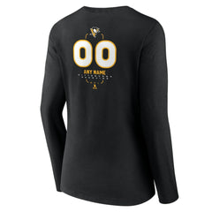 Pittsburgh Penguins Women's Personalized Name & Number Midfielder Long Sleeve V-Neck T-Shirt - Black | NHL on sale