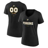 Pittsburgh Penguins Women's Personalized Name & Number Midfielder V-Neck T-Shirt - Black | NHL on sale