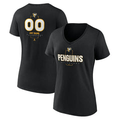 Pittsburgh Penguins Women's Personalized Name & Number Midfielder V-Neck T-Shirt - Black | NHL on sale