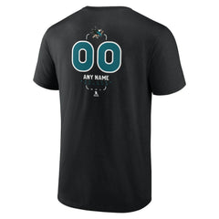 San Jose Sharks Personalized Name & Number Midfielder T-Shirt - Black | NHL Lifestyle