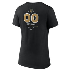 Vegas Golden Knights Women's Personalized Name & Number Midfielder V-Neck T-Shirt - Black | NHL near me