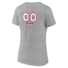 Detroit Red Wings Women's Personalized Name & Number Midfielder V-Neck T-Shirt - Gray | NHL sale