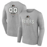 Philadelphia Flyers Personalized Name & Number Midfielder Long Sleeve T-Shirt - Gray | NHL discount