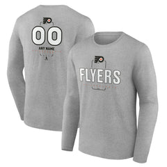 Philadelphia Flyers Personalized Name & Number Midfielder Long Sleeve T-Shirt - Gray | NHL discount