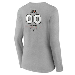 Philadelphia Flyers Women's Personalized Name & Number Midfielder Long Sleeve V-Neck T-Shirt - Gray | NHL sale