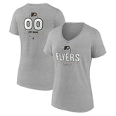 Philadelphia Flyers Women's Personalized Name & Number Midfielder V-Neck T-Shirt - Gray | NHL online