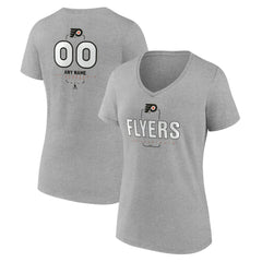 Philadelphia Flyers Women's Personalized Name & Number Midfielder V-Neck T-Shirt - Gray | NHL online