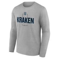 Seattle Kraken Personalized Name & Number Midfielder Long Sleeve T-Shirt - Gray | NHL on sale