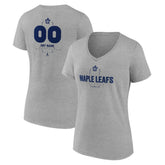 Toronto Maple Leafs Women's Personalized Name & Number Midfielder V-Neck T-Shirt - Gray | NHL near me