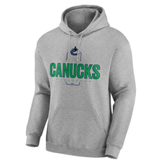 Vancouver Canucks Personalized Name & Number Midfielder Pullover Hoodie - Gray | NHL Clearance