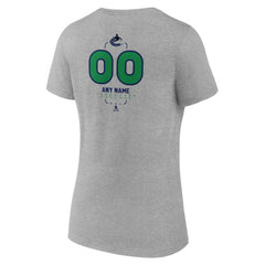 Vancouver Canucks Women's Personalized Name & Number Midfielder V-Neck T-Shirt - Gray | NHL on sale