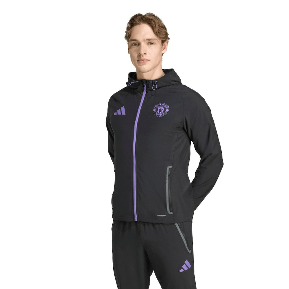 Adidas - Manchester United 2025/26 Tiro Vis Tech Travel Jacket - Black