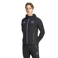 Adidas - Manchester United 2025/26 Tiro Vis Tech Travel Jacket - Black
