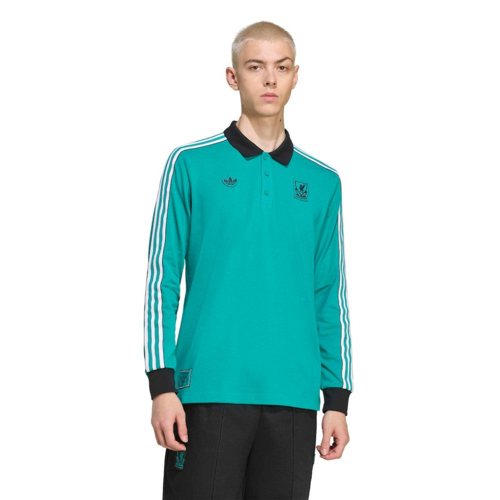 Adidas - Liverpool Terrace Icons Long Sleeve Polo - Green