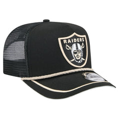 Las Vegas Raiders New Era Vintage Team Rope A-Frame Trucker 9FIFTY Snapback Hat - Black - NFL